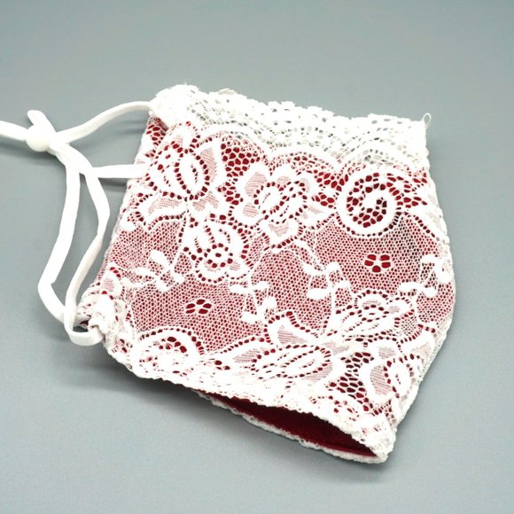 White red Lace Face Mask Dust mask Fashion mask - Picture 4 of 5